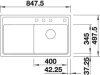 Blanco spoelbak Zenar 45 S-F BR vlakinbouw wit 519335