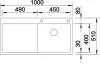 Blanco spoelbak Claron 5 S-IF trekknop rechts vlakinbouw RVS 513999