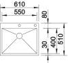 Blanco spoelbak Zerox 550-IF/A vlakinbouw RVS 516794