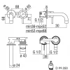 Rubio Roma inbouw wastafelkraan 200 chroom R202722L21 tekening