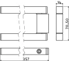 Clou Quadria zwenkbaar handdoekrek dubbel chroom TechnicalDrawing-Basic