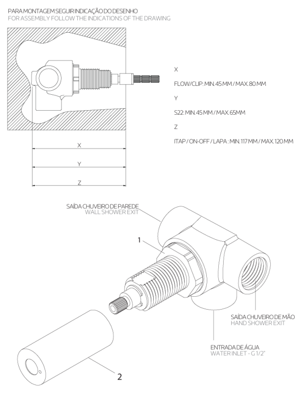 Waterevolution Flow inbouw douchethermostaat met 2 uitgangen volledig RVS 1208852642