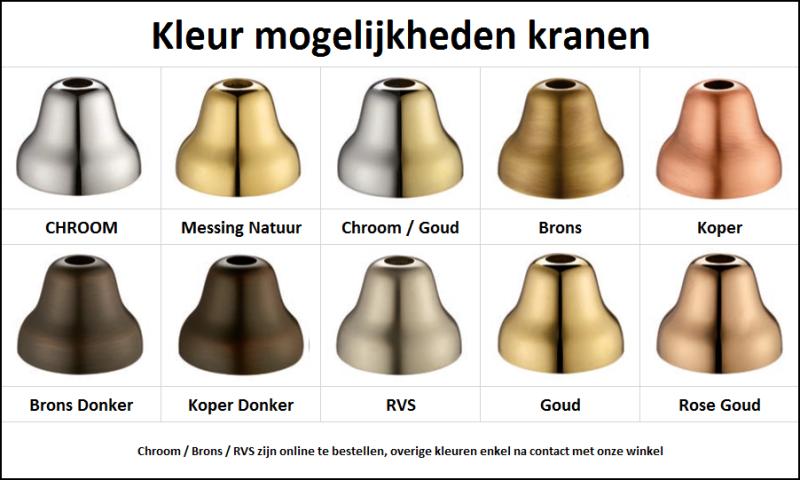 PB klassieke kraan inbouw muurkraan met witte hendels 20 cm uitloop Brons 1208854362