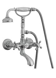 PB klassieke kraan opbouw badkraanset met sterknoppen Chroom inclusief handdouche 1208855152