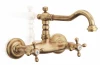 Klassieke kraan opbouw badkraanset met sterknoppen inclusief handdouche Chroom 1208855242