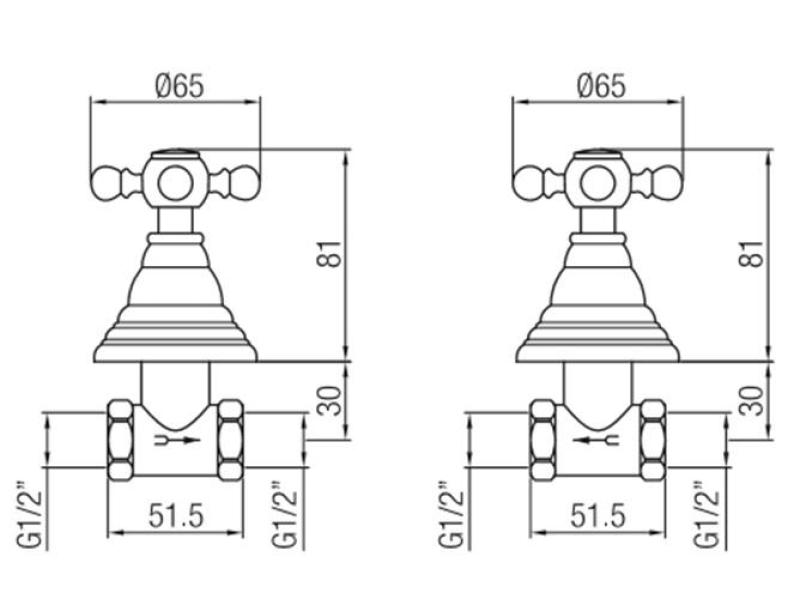PB klassieke kraan inbouw doucheset met sterknoppen Chroom 1208855332