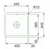 Franke spoelbak Fraceram Kubus KBK 110.40 Onyx onderbouw 1260335878