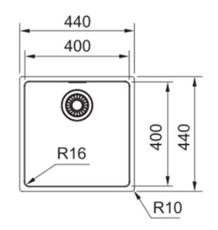 Franke Maris MRX 210.40 rvs spoelbak 40x40 vlakinbouw 127.0527.749