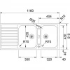Franke Argos AGX 221 dubbele rvs spoelbak met afdruip vlakinbouw 116x51cm 1208862712