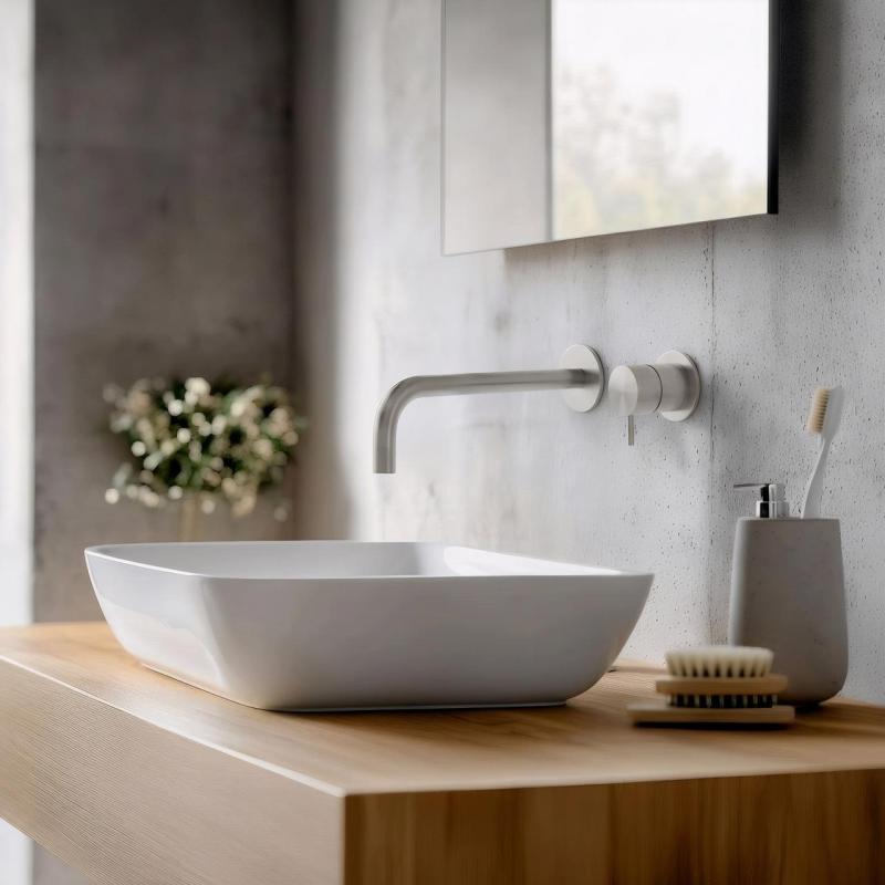 Waterevolution Flow inbouw wastafelkraan volledig RVS T116BIEV2 met uitloop 25cm