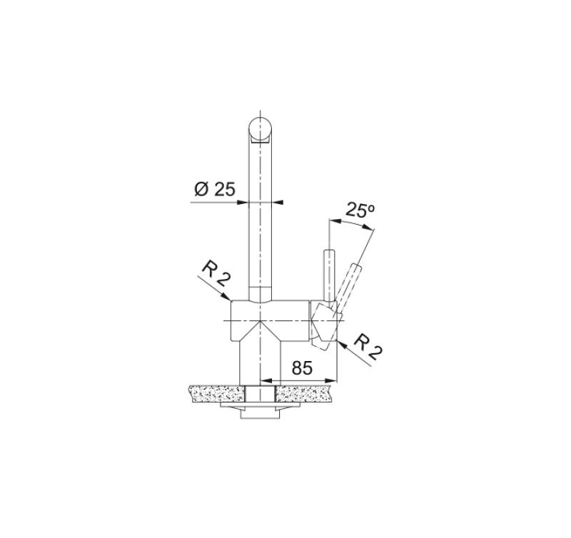 Franke massief rvs Keukenkraan Atlas Neo draaibare uitloop 115.0521.435