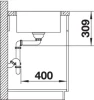 Blanco Lemis enkele spoelbak met spoeltafel en draaiknopbediening XL 6 S-IF Compact - 525110