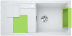 Blanco Sity enkele spoelbak met spoeltafel in wit - kiwi XL 6 S - 525063