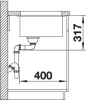 Blanco Etagon 700-U - enkele spoelbak in antraciet - rails in rvs - 525167