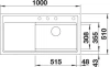 Blanco Zenar XL 6 S StreamerPlus - enkele spoelbak en spoeltafel met draaiknopbediening in antraciet - 524052