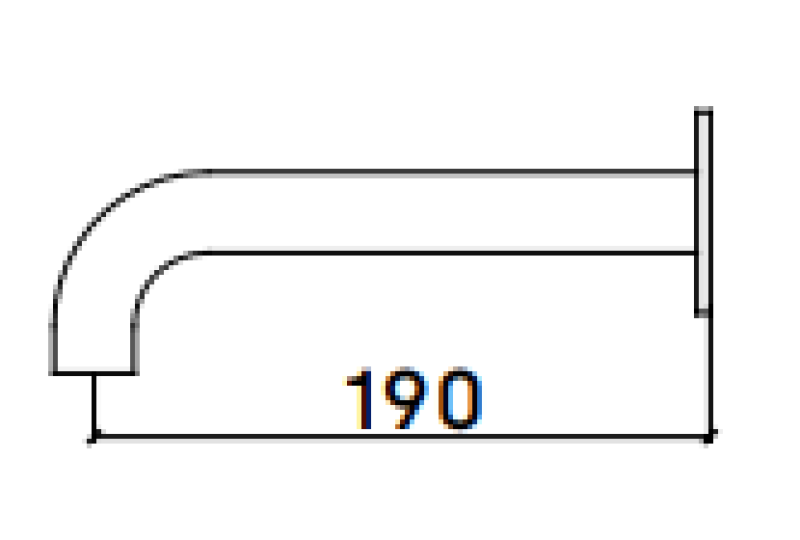 Waterevolution Flow baduitloop chroom T16711901 lengte uitloop 19cm