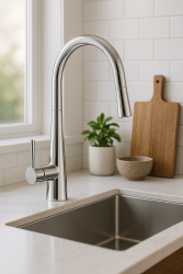 DEMM keukenkraan met uittrekbare uitloop chroom 1208947332