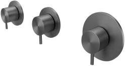 Waterevolution Flow inbouw douchethermostaat met 2 stopkranen gun metal 1208948847