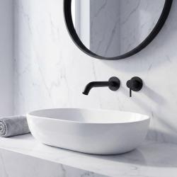 SB Round inbouw wastafelmengkraan mat zwart - 102mm