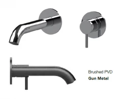 SB Round inbouw wastafelmengkraan gun metal PVD 162mm