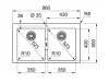 Franke Sirius 2 S2D 620 kunstof dubbele spoelbak zwart opbouw 1208953708