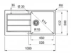 Franke Sirius 2 S2D 611 kunstof  spoelbak met afdruip wit opbouw 100x50 1208953709