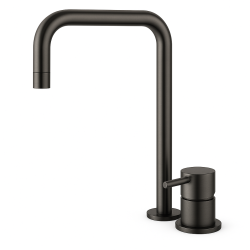 Waterevolution Flow 2-gats wastafelkraan  hoge uitloop 222 PVD Gun Metal T122HGME