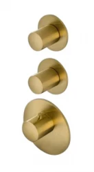 SB 316 AESTHETICS Round Inbouw thermostaatkraan met 2 uitgangen / 2 x stopkraan PVD goud geborsteld 1208954944