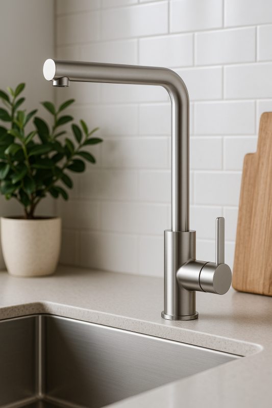 Aquadesign Caen keukenmengkraan RVS met uittrekbare kraanuitloop