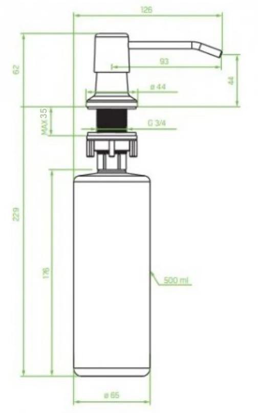 Aquadesign Nantes Inbouw Zeepdispenser goud - Productafbeelding 4