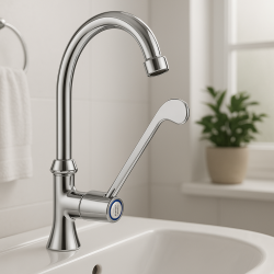 PB Clinic mindervaliden fonteinkraan koud water kraan met lange hendel chroom hoog model 1208956277