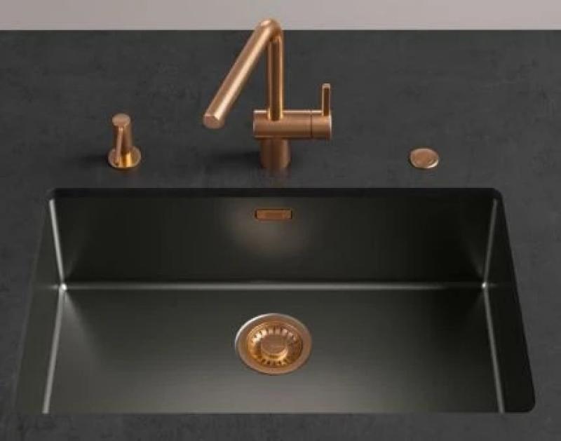 Franke Mythos masterpiece Korfplugset gun metal met overloop 112.0653.030