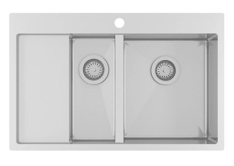 Ausmann Oder Blue 1,5 rvs spoelbak 78x50cm vlakbouw en opbouw met afdruipgedeelte 1208957125