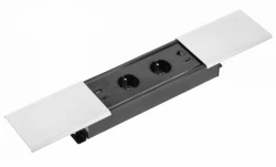 Indux Slide max inbouw stopcontact penaarde in werkblad met USB-A, HDMI, RJ45 en USB-C  kleur mat wit 1208957440