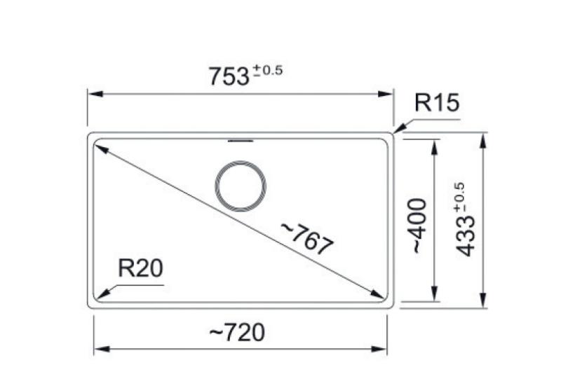 Franke Maris  MRG 210-72 Fragranite stone grey spoelbak vlakinbouw