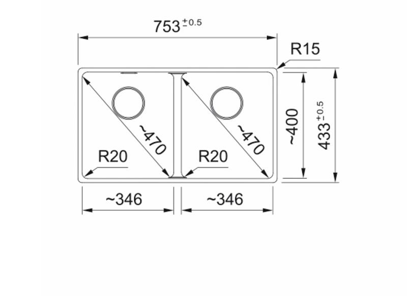 Franke Maris MRG 220-35-35 Fragranite onyx dubbele spoelbak vlakinbouw