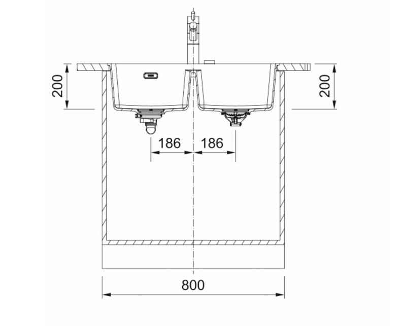 Franke Maris MRG 120-35-35 Fragranite Oyster dubbele spoelbak  onderbouw
