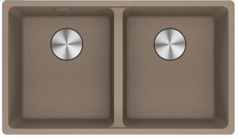 Franke Maris MRG 220-35-35 Fragranite Oyster dubbele spoelbak vlakinbouw