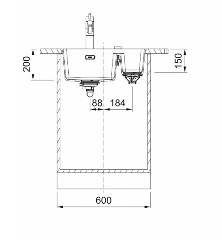 Franke Maris MRG 260-34-15 Fragranite Oyster spoelbak Bak Rechts vlakinbouw 