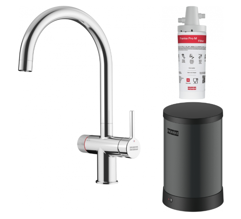 Franke Maris water hub 4L boiler 3-1 met Twist mechanische kokend water kraan chroom 160.0705.687