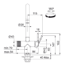 Franke Maris boiler 3-1met Twist kokend water kraan chroom met waterhub mengset inclusief filter 1208957940