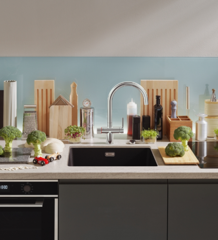 Franke Maris water hub 4L boiler 3-1 met Twist mechanische kokend water kraan chroom met waterhub mengset 1208957940