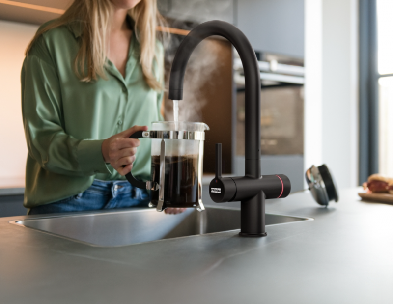 Franke Maris water hub 4L boiler 3-1 met Touch electronische kokend water kraan mat zwart met waterhub mengset 1208957949