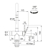 Franke Maris boiler 3-1 met Touch kokend water kraan mat zwart met waterhub bypass inclusief filter 1208957950