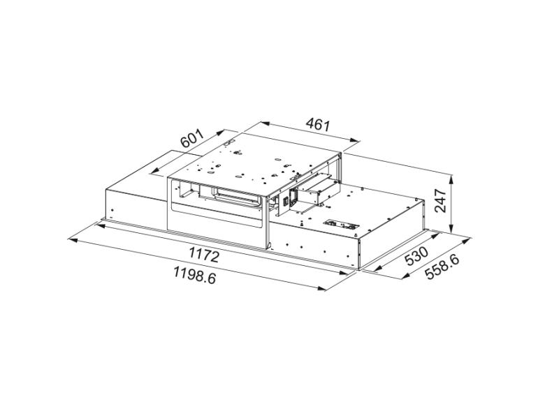 Franke Mythos Air Hub D plafondunit wit glass afzuigkap 120cm 350.0679.885