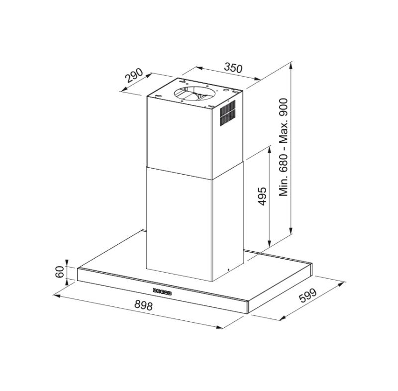 Franke Mythos Tale eiland RVS afzuigkap 90cm 325.0552.774