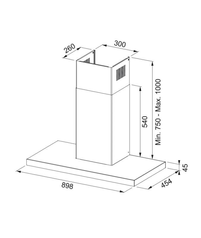 Franke Mythos Silence wandmodel RVS afzuigkap 90cm 325.0657.267
