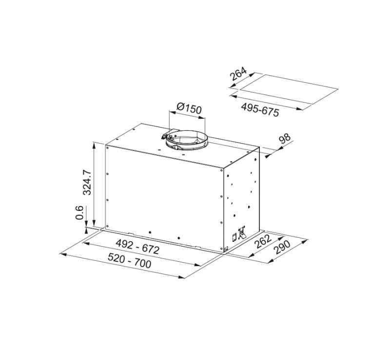 Franke Maris Box Flush EVO inbouw RVS afzuigkap 52cm 305.0665.359