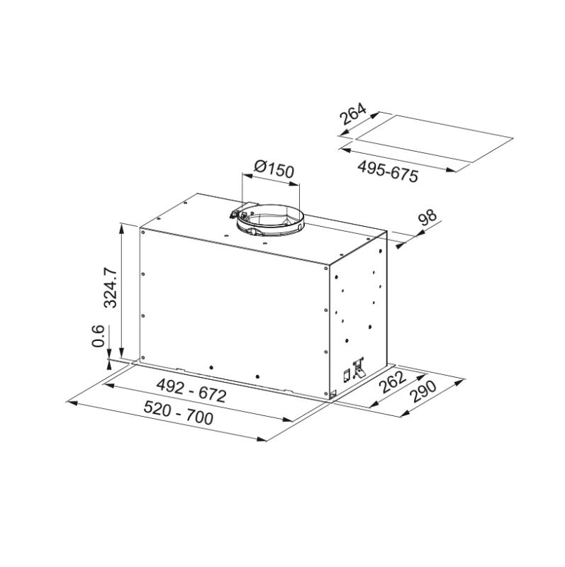 Franke Maris Box Flush EVO inbouw mat wit afzuigkap 52cm 305.0665.366