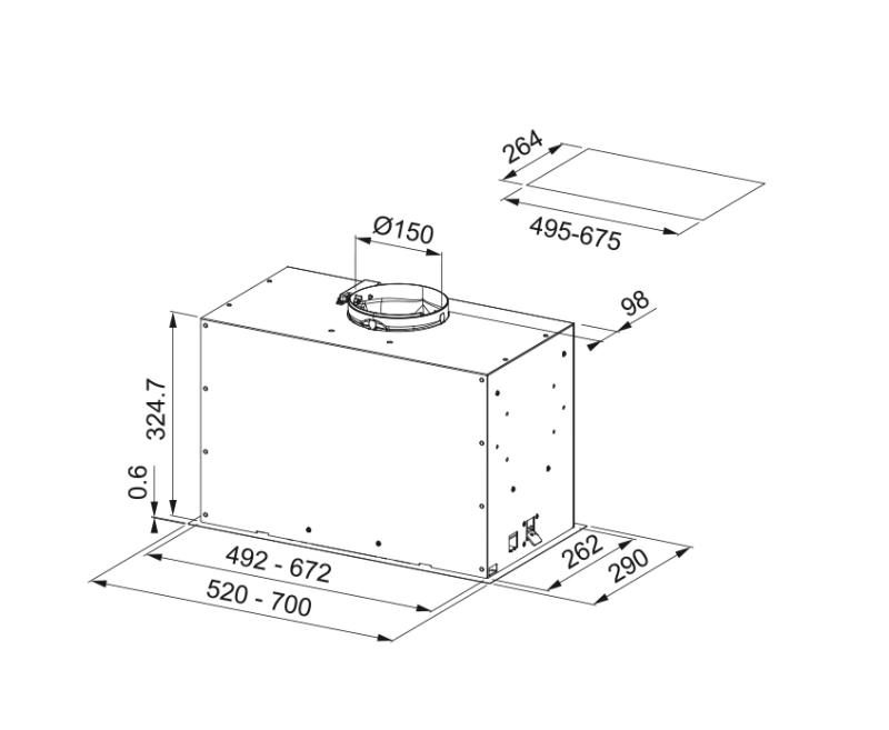 Franke Maris Box Flush EVO inbouw mat zwart afzuigkap 70cm 305.0665.365